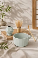 4lü Matcha Set Kase Kaşık Whisk Tutucu Bambu Whisk Çırpıcı ve Bambu Kaşık mt248