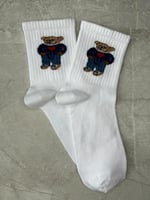 4'lü Teddy Bear Set Unisex Kokulu Tenis Çorap Tek Beden