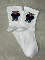 4'lü Teddy Bear Set Unisex Kokulu Tenis Çorap Tek Beden