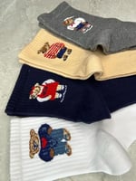 4'lü Teddy Bear Set Unisex Kokulu Tenis Çorap Tek Beden