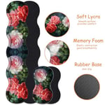 4'ü 1 arada Mouse Pad Combo, Oyun Mouse Pad + Klavye Bilek Desteği + Fare Bilek Desteği + Bardak Altlığı, Dikişli Kenarlı Masa Pedi Ergonomik Bilek Pedi Seti, Kırmızı ve Beyaz Şakayık