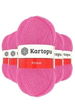 5 Adet Kristal Çift Katlı El Örgü Lif İpi Şeker Pembe K772 - kartopu mudanis