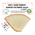 (5 adet) Yıkanabilir, Kumaş Kahve Filtresi (no:4) Ağartılmamış%100 Ham Pamuk, Organik, Ekolojik Filtre no:4 (no:4.5)