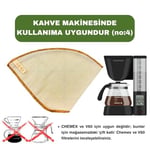 (5 adet) Yıkanabilir, Kumaş Kahve Filtresi (no:4) Ağartılmamış%100 Ham Pamuk, Organik, Ekolojik Filtre no:4 (no:4.5)