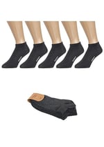 5 Çift Dikişsiz Yazlık Dayanıklı Pamuklu Patik Çorap-Antrasit Sneaker Çorap