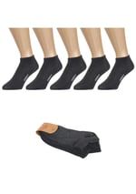 5 Çift Dikişsiz Yazlık Dayanıklı Pamuklu Patik Çorap-Antrasit Sneaker Çorap
