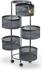 5 Katlı Açılır Kapanır Paslanmaz Metal Sebzelik Yükseklik 94 cm -(ANTRASİT)