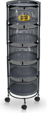 5 Katlı Açılır Kapanır Paslanmaz Metal Sebzelik Yükseklik 94 cm -(ANTRASİT)
