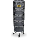 5 Katlı Açılır Kapanır Paslanmaz Metal Sebzelik Yükseklik 94 cm -(ANTRASİT)