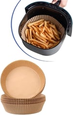 50 Adet Air Fryer Pişirme Kağıdı Tek Kullanımlık Yağ Geçirmez Yapışmaz Yuvarlak Tabak Model
