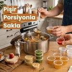 50 Adet Sızdırmaz Mini Saklama Kabı 120 ml – Buzluk Kabı, Et Suyu, Kemik Suyu, Sos ve Püre Saklama Kabı, Kapaklı Küçük Gıda Saklama Kabı, Derin Dondurucu Uyumlu Porsiyonluk Kap Seti