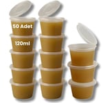50 Adet Sızdırmaz Mini Saklama Kabı 120 ml – Buzluk Kabı, Et Suyu, Kemik Suyu, Sos ve Püre Saklama Kabı, Kapaklı Küçük Gıda Saklama Kabı, Derin Dondurucu Uyumlu Porsiyonluk Kap Seti