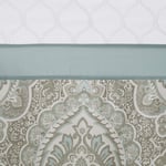 510 DESIGN Duş Perdesi, Dahili Astarlı Geometrik Dokulu Nakış Tasarımı, Modern Orta Yüzyıl Banyo Dekoru, Makinede Yıkanabilir, Kumaş Gizlilik Ekranı 72x72, Shawnee, Deniz Köpüğü