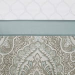 510 DESIGN Duş Perdesi, Dahili Astarlı Geometrik Dokulu Nakış Tasarımı, Modern Orta Yüzyıl Banyo Dekoru, Makinede Yıkanabilir, Kumaş Gizlilik Ekranı 72x72, Shawnee, Deniz Köpüğü
