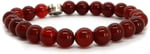 (58) 8mm Carnelian Akik Bileklik kırmızı 21