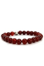 (58) 8mm Carnelian Akik Bileklik kırmızı 21