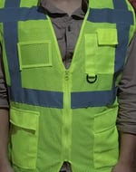 5DM-Fileli Cepli Reflektörlü İkaz Yeleği - Mühendis (XL beden) - Sarı