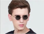 5DM Yuvarlak Cam John Lennon Tarzı Gümüş Çerçeveli Siyah Gözlük