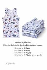 5li Erkek Çocuk Renkli Desenli Atlet%100 Pamuklu