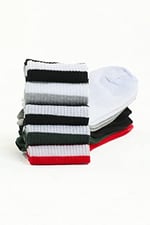 5'li paket beyaz çizgili farklı renklerde yarım konç Erkek Kadın Unisex Çorap
