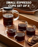 5oz Borosilikat Cam Espresso Bardak 4'lü Set