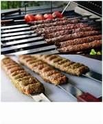 6 Adet Profesyonel Metal Kıyma Şiş (ADANA-URFA-ANTEP KEBAP ŞİŞİ) gri