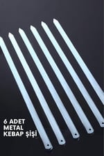 6 Adet Profesyonel Paslanmaz Metal Kıyma Şiş Urfa Adana Antep Kebap Şişi, mlk3042036