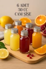 6 Adet Şeffaf Cam Shot Şişesi Sızdırmaz Gümüş Metal Kapaklı Kolonya Koku Süs Çok Amaçlı Şişe 30ml