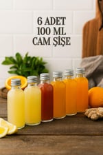 6 Adet Şeffaf Cam Shot Şişesi Sızdırmaz Gümüş Metal Kapaklı Kolonya Koku Süs Çok Amaçlı Şişe 100ml