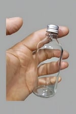 6 Adet Şeffaf Cam Shot Şişesi Sızdırmaz Gümüş Metal Kapaklı Kolonya Koku Süs Çok Amaçlı Şişe 100ml