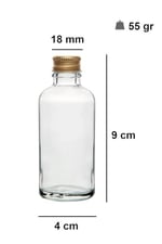6 Adet Şeffaf Cam Shot Şişesi Sızdırmaz Gold Metal Kapaklı Hediyelik Koku Süs Çok Amaçlı Şişe 50ml