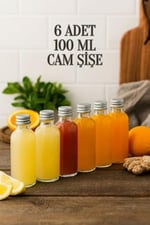 6 Adet Şeffaf Cam Shot Şişesi Sızdırmaz Gümüş Metal Kapaklı Kolonya Koku Süs Çok Amaçlı Şişe 100ml
