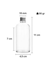 6 Adet Şeffaf Cam Shot Şişesi Sızdırmaz Gümüş Metal Kapaklı Kolonya Koku Süs Çok Amaçlı Şişe 100ml
