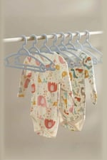 6’lı Bebek Askısı & Bebek Gardırop Askısı Gri Set