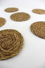6 lı Hasır Çay Altlığı Çay Tabak 10,5cm