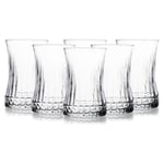 6’lı Kristal Desenli Cam Çay Bardağı Seti – 160 ml İnce Belli Modern Tasarım – Isıya Dayanıklı Cam Bardak – Şık ve Zarif Sunum İçin Çay ve Kahve Bardağı