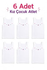 6 lı Tutku Kız Çocuk Geniş Askılı İşlemeli Atlet%100 Pamuk TKC0166 - Seçenekler: 5-6 Yıl, 1-2 Yıl, 7-8 Yıl, 9-10 Yıl, 3-4 Yıl, 11-12 Yıl
