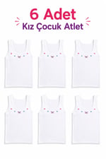 6 lı Tutku Kız Çocuk Geniş Askılı İşlemeli Atlet%100 Pamuk TKC0166 - Seçenekler: 5-6 Yıl, 1-2 Yıl, 7-8 Yıl, 9-10 Yıl, 3-4 Yıl, 11-12 Yıl