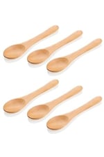 6'lı Bambu Ölçü ve Baharat Kaşığı Seti, Çok Renkli, 17 cm