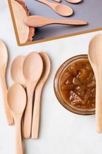 6'lı Bambu Ölçü ve Baharat Kaşığı Seti, Çok Renkli, 17 cm