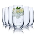 6'lı Bardak Seti, Kristal Highball Su Bardakları, Su, Meyve Suyu, İçecek, Mojito, Karışık İçecekler, Kokteyl Bardağı Seti - 15 oz için Cam Bardaklar