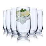 6'lı Bardak Seti, Kristal Highball Su Bardakları, Su, Meyve Suyu, İçecek, Mojito, Karışık İçecekler, Kokteyl Bardağı Seti - 15 oz için Cam Bardaklar
