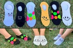 6'lı Desenli Dikişsiz Bambu Görünmez Sneakers Çorap Seti/Kutulu Set/Unisex