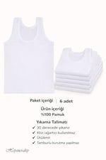 6lı Erkek Çocuk Klasik Askılı Pamuklu Penye Atlet Ekonomik Fanila