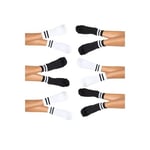 6lı Kadın Unisex Çizgili Kısa Çorap Pamuklu Tenis Ekonomik Spor