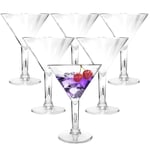 6PC Akrilik Martini Bardakları, 7oz Kırılmaz Plastikten Üretilmiş Plastik Martini Bardakları, Kırılmaz ve Havuz Kenarı, Açık Havada, Kamp ve Daha Fazla Kullanım için Mükemmel, Yeniden Kullanılabilir