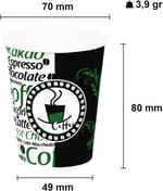 7 Oz Karton Bardak Yeşil Otomat Çay Kağıt Bardak Kapaklı 180 ml - 100'lü (Siyah)