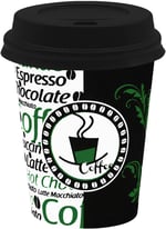 7 Oz Karton Bardak Yeşil Otomat Çay Kağıt Bardak Kapaklı 180 ml - 100'lü (Siyah)