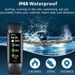 7/24 Kan Oksijen Nabız ve Uyku Monitörlü Fitness İzleyici, IP68 Su Geçirmez, 1.10''AMOLED Dokunmatik Renkli Ekran, Kadın Erkek için Adım Sayacı Sağlık Aktivite İzleyicileri (Siyah)