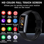 7/24 Kan Oksijen Nabız ve Uyku Monitörlü Fitness İzleyici, IP68 Su Geçirmez, 1.10''AMOLED Dokunmatik Renkli Ekran, Kadın Erkek için Adım Sayacı Sağlık Aktivite İzleyicileri (Siyah)